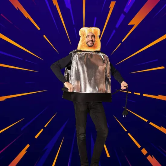 Funny Toaster Adult Costume with 3D Handle for Halloween Parties and Group Themes {4}