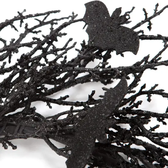 18 Inch Black Bat Wreath {2}