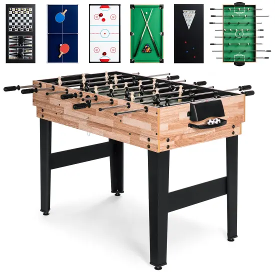 Best Choice Products 2x4ft 10-in-1 Combo Game Table Set w/ Hockey, Foosball, Pool, Shuffleboard, Ping Pong Gray {7}