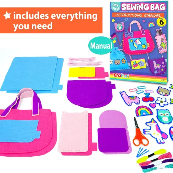 My First Sewing Bag Kit Arts & Crafts for Beginner Kids {2}