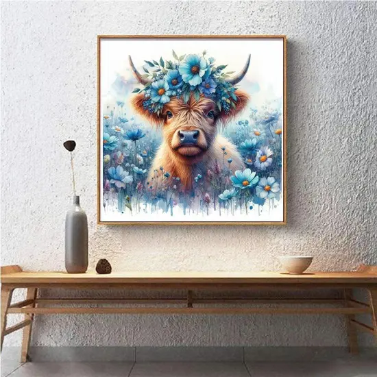 Diamond Art Kits for Adults, Cow Diamond Painting Kits for Adults,14" x 14" {6}