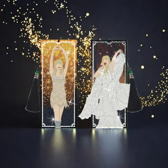 2 Packs 5D Singer Diamond Art Painting Bookmarks, Diamond Art Book Marks {5}