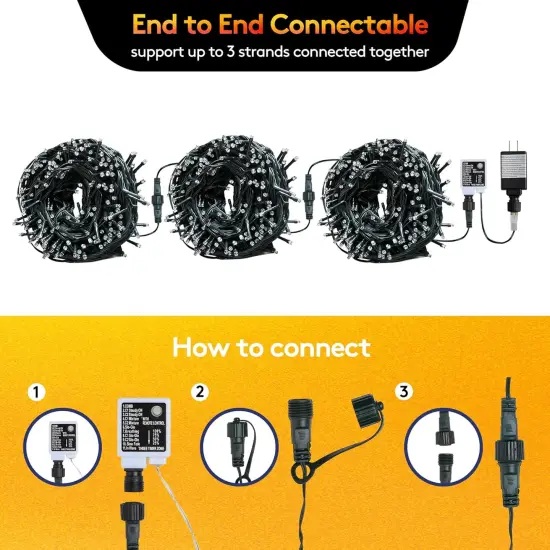 Christmas String Lights - 300 LED, 108FT (Warm White & Multicolor) {4}