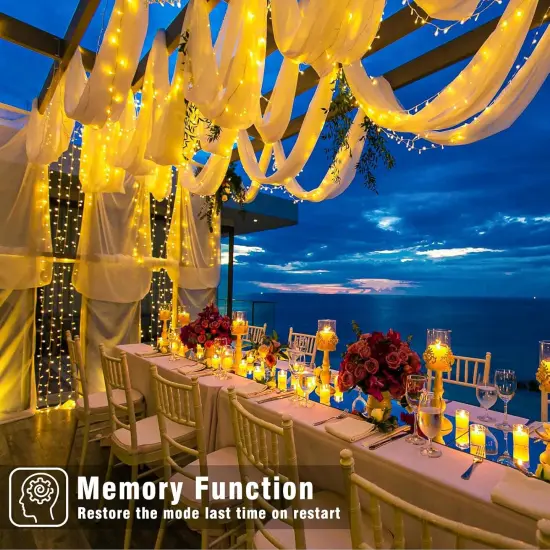 66FT 200 LED Christmas String Lights - Warm White with 8 Modes {4}