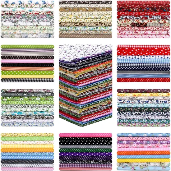 500 Pcs 4 x 4 Inch Cotton Fabric Squares Pre Cut Patchwork {1}
