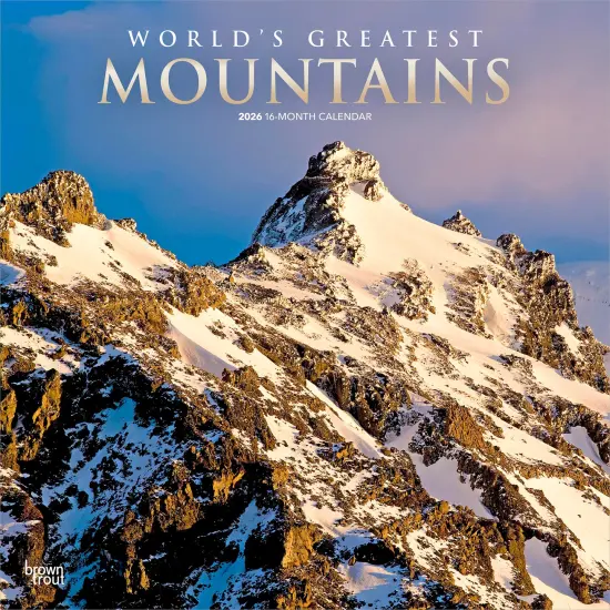 World's Greatest Mountains | 2026 12 x 24 Inch (Hanging) Monthly Square Wall Calendar | Foil Stamped Cover | Plastic-Free {1}