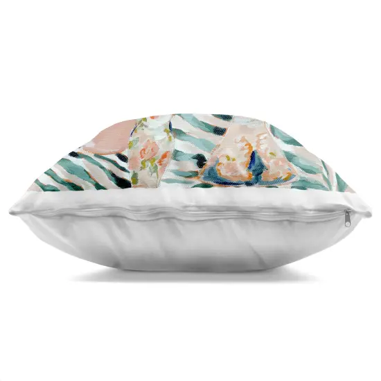 Stupell Industries Rosy Florals with Stripes Indoor Pillow, 18 x 7 x 18 {3}