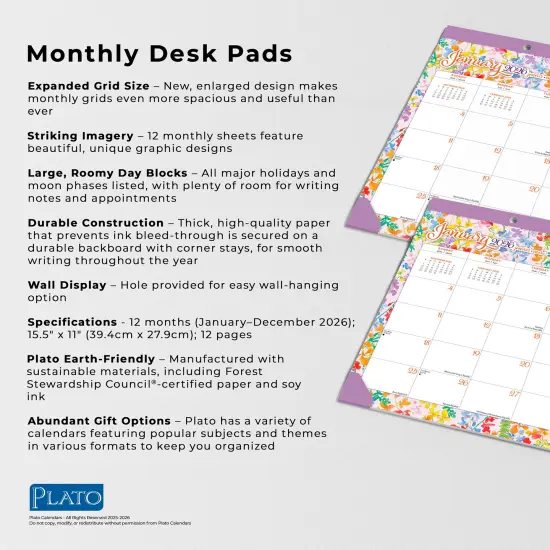 House of Turnowsky OFFICIAL | 2026 15.5 x 11 Inch Monthly Desk Pad Calendar {5}