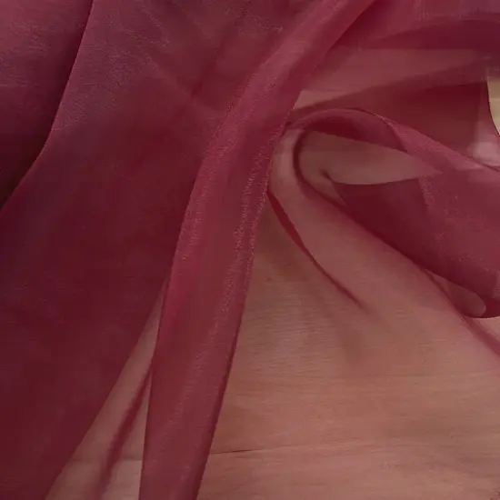 1 Yard Maroon Crystal Organza Sheer Shiny Fabric 100% Polyester Wide Lightweight Material {1}