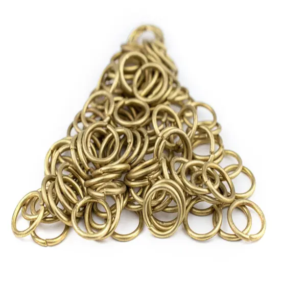 The Bead Chest Brass 10mm Round Open Jump Rings, Pack of 100 {4}