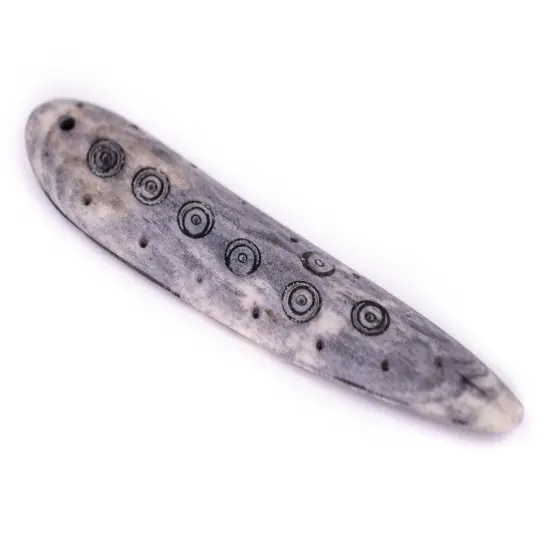 The Bead Chest Grey Bone Shaman Pendant {3}