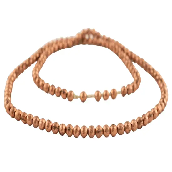 The Bead Chest 6mm Round Copper Beads - Full Strand of African Metal Spacer Beads {3}