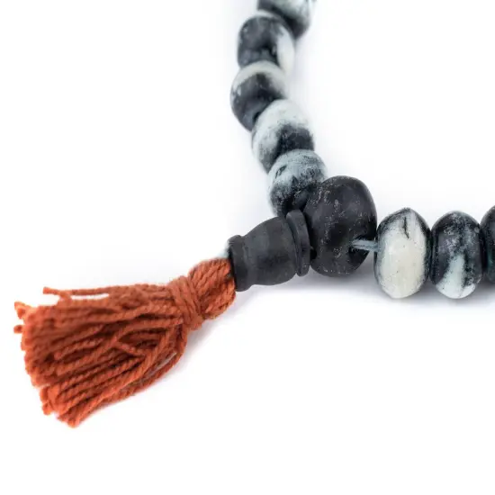 The Bead Chest Black Rustic Bone Mala Beads (10mm) {4}