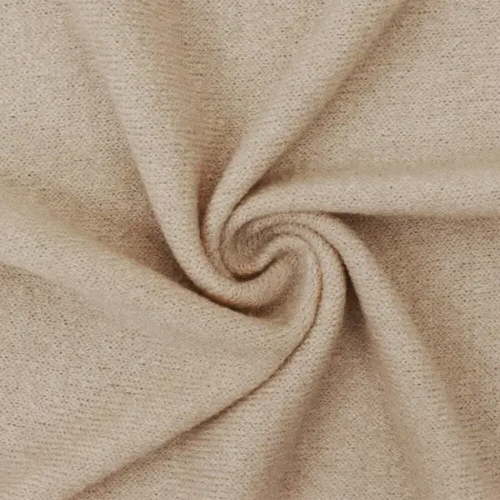 Oatmeal Beige-White Texture Stretch Poly Jersey Knit Fabric By the Yard {1}