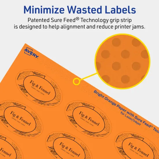 Avery Bright Orange Paper Labels, 1.5" x 2.5" Oval {4}