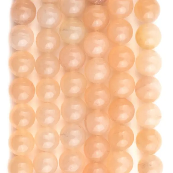 The Bead Chest Peach Orange Round Aventurine Beads (8mm) {4}