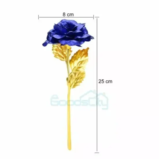 Gold Plated Blue Rose Flower 24K Gold foil For Valentine's Day Gift Luxury Gift {2}