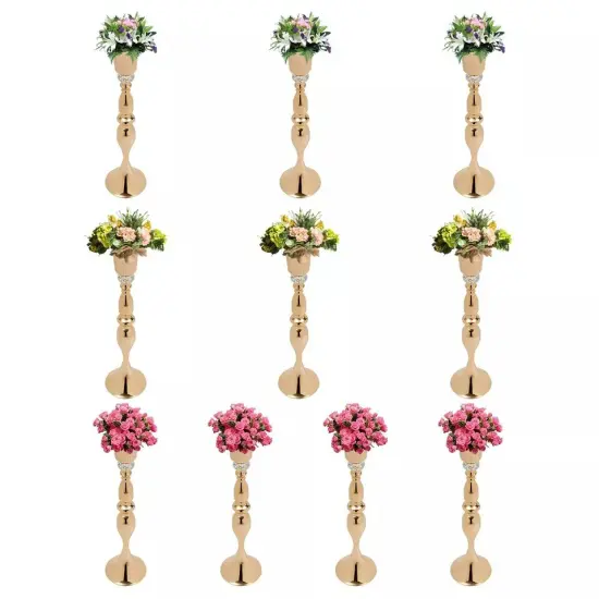 10 Gold Wedding Centerpieces Flower Vase Candle Holder Table Retro Home Decor {2}