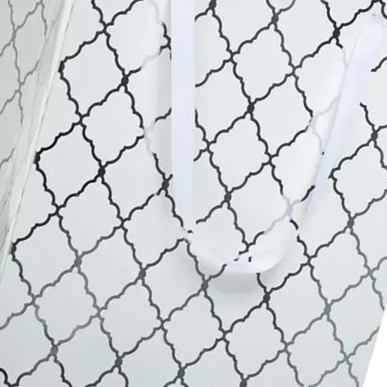 Red & Silver Diamond Grid Euro Tote 7" x 3.7/8" x 9" Compact {4}