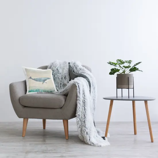 Rustic Maritime Whale Decorative Printed Throw Pillow Design by JG Studios, 18 x 7 x 18 {2}