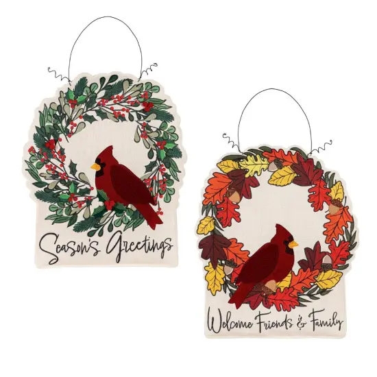 Christmas and Fall Door Decoration Cardinal Wreath {2}