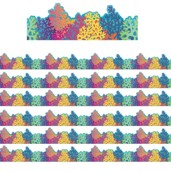 Seas the Day Colorful Coral Reef Extra Wide Die-Cut Deco Trim&reg;, 37 Feet Per Pack, 6 Packs {1}