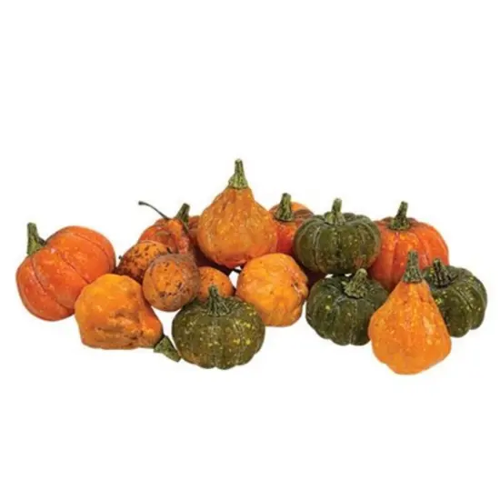 Faux Pumpkins and Gourds Decorative Set of 16 for Autumn Centerpieces and Holiday Displays {1}