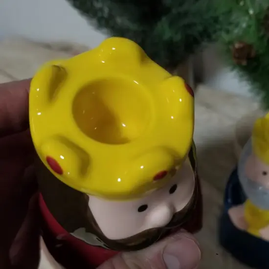 Avon We Three Kings Ceramic Christmas Candle Holders - 6.5" - Set of 3 Multi {7}