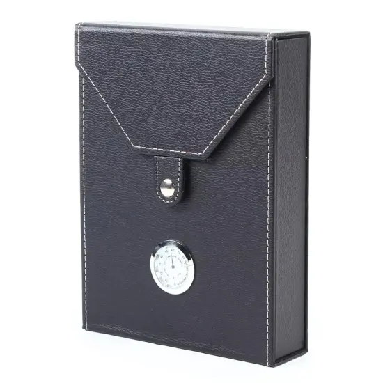 Portable Cigar Case Cedar Wood Leather Travel Humidor Storage Box 10-15 Cigars {5}