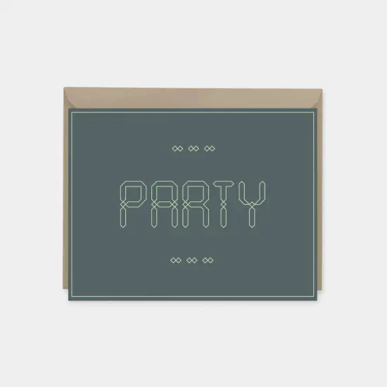 "Party" Maroque Invitation Card II, Mint {1}