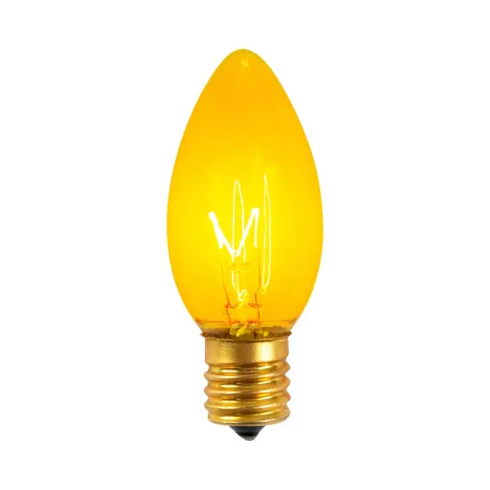 Northlight C9 Transparent Incandescent Christmas Replacement Bulbs - Yellow - Pack of 25 {5}