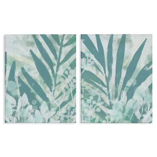 Stupell Industries Teal Palm Fronds2 pc Canvas Wall Art Set Design by June Erica Vess {1}