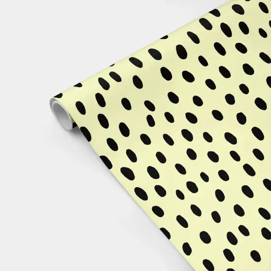 Yellow and Black Hand-drawn Polka Dots {3}