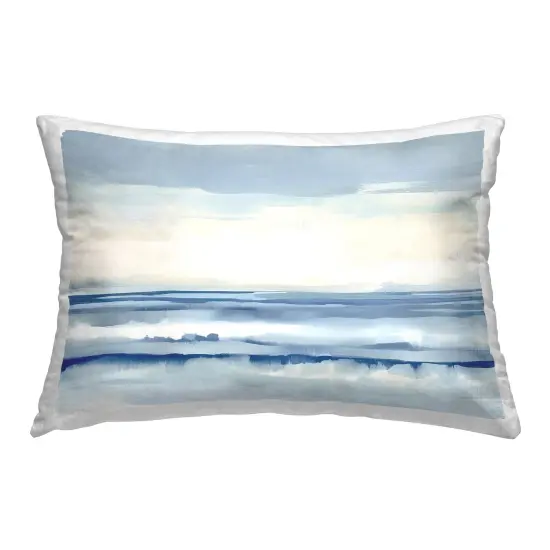 Abstract Layered Beach Waves Decorative Printed Throw Pillow Design by Irena Orlov, 14 x 7 x 20 {1}