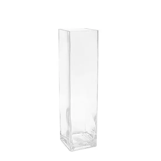 6 Clear 16-Inch Square GLASS FLOWER VASES Wedding Party Centerpieces Supplies {1}