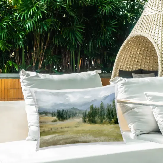 Vast Valley Retreat Landscape Outdoor Printed Pillow Design by Danhui Nai, 14 x 7 x 20 {2}