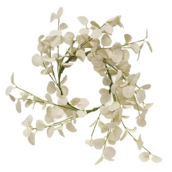 Foamy Silver Dollar Wreath Cream 16" {1}