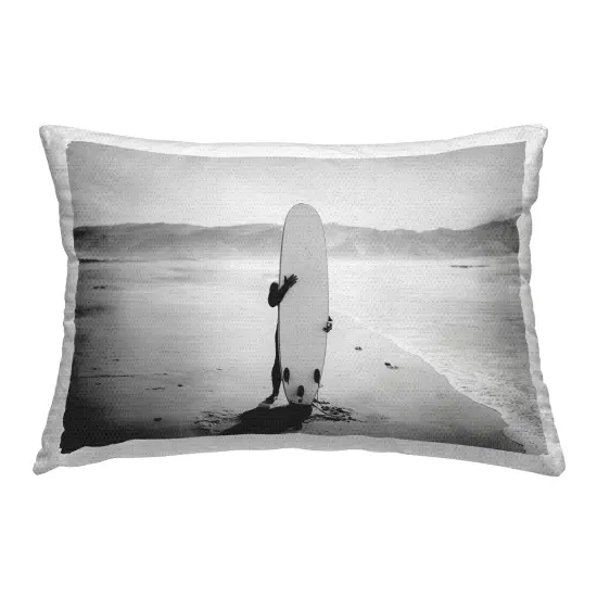 Hiding with Surfboard Outdoor Printed Pillow Design by Sisi and Seb, 14 x 7 x 20 {1}