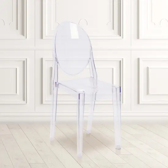 Emma and Oliver 4 Pack Ghost Side Chair Clear {1}