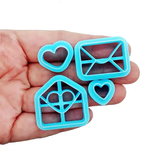 Love Letters Clay Cutter Set, Cute Mini Envelopes with Hearts, 4 pc, Adorabilities {2}