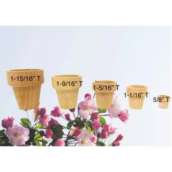 Kitcheniva 10 Pcs Miniature Birch Wood Flower Pots Small Flower Garden Pots {7}