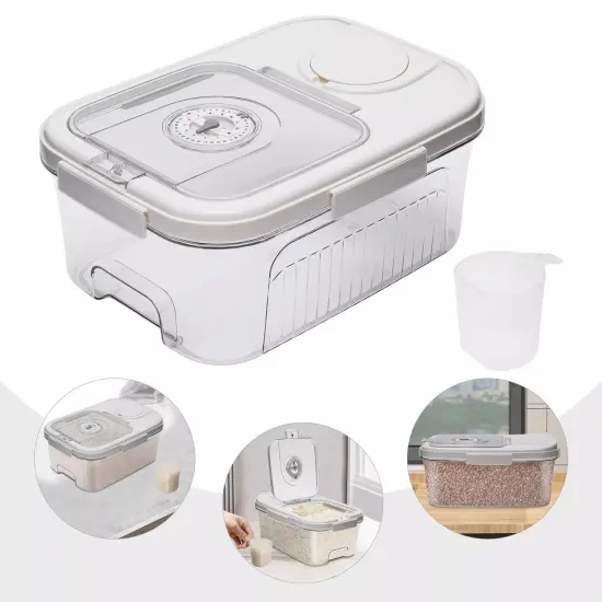5kg Food Storage Container, Food Storage Bins w/Lid and Timer & Cup For Cat/Dog {5}