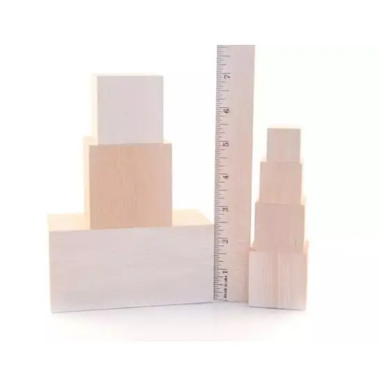 Kitcheniva Wooden Blocks Solid Wood Cubes Square Blocks Kids Crafts DIY {3}