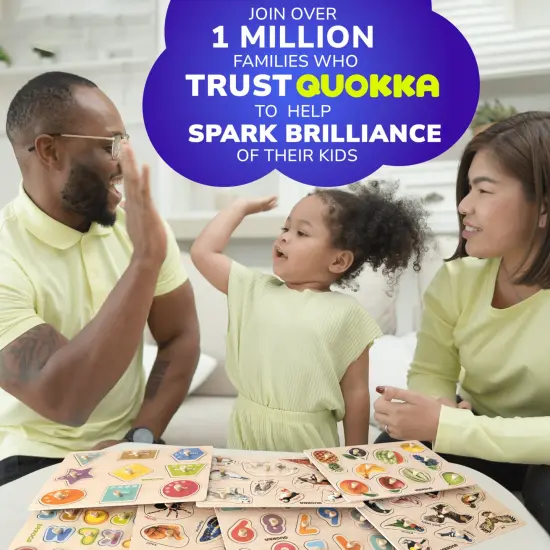 8 Pack Rack Wooden Puzzles for Toddlers| ABC, Numbers & Animals {6}