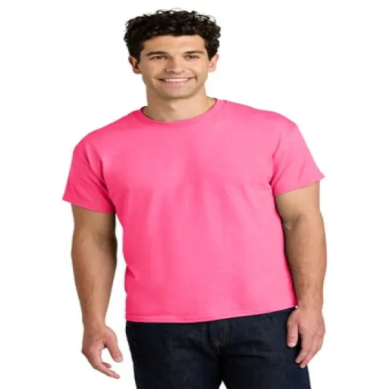 Gildan&reg; Heavy Cotton Short Sleeve T Shirt, Classic Crewneck Tee for Everyday Comfort and Style Safety pink {1}