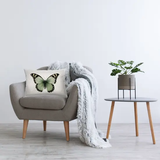 Green Symmetrical Butterfly Decorative Printed Throw Pillow Design by Elizabeth Medley, 14 x 7 x 20 {2}