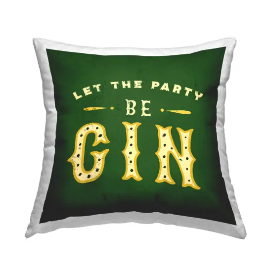 Let Party Be Gin Pun Decorative Printed Throw Pillow Design by The Whiskey Ginger, 18 x 7 x 18 {1}