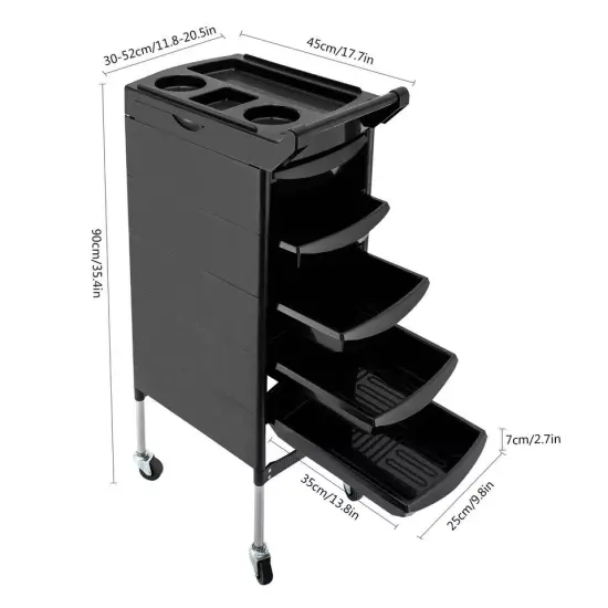 5 Drawers Salon Spa Styling Station Trolley Equipment Rolling Storage Tray Cart {2}