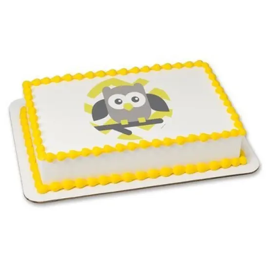 1/4 Sheet - Baby Owl Baby Shower - Edible Cake/Cupcake Party Topper!!! {1}