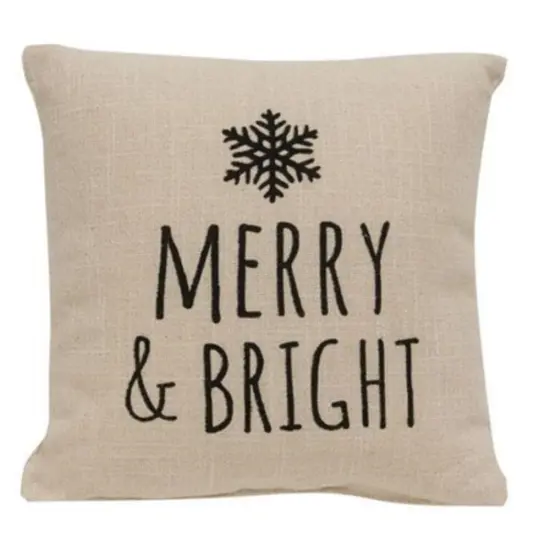 Merry & Bright Natural Pillow {1}